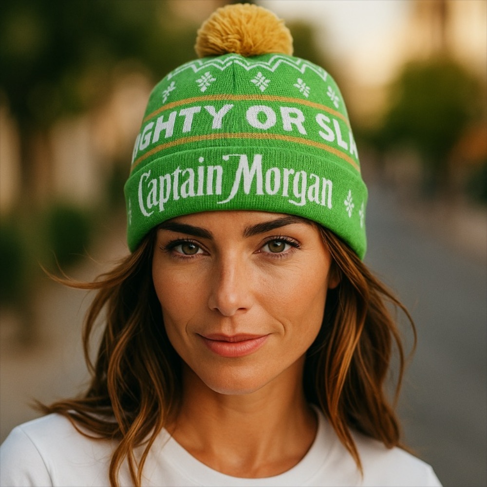 Captain Morgan Knit Beanie Football Varsity